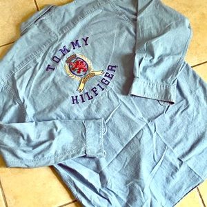 Vintage Tommy Hilfiger Chambray BIG Spellout Shirt
